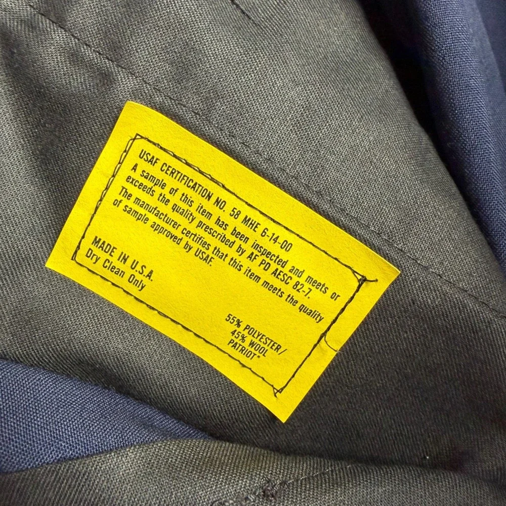 USAF Dress Uniform Trousers Blue Wool Blend Satin Stripe Mens 38x30  Patriot USA - Picture 2 of 12